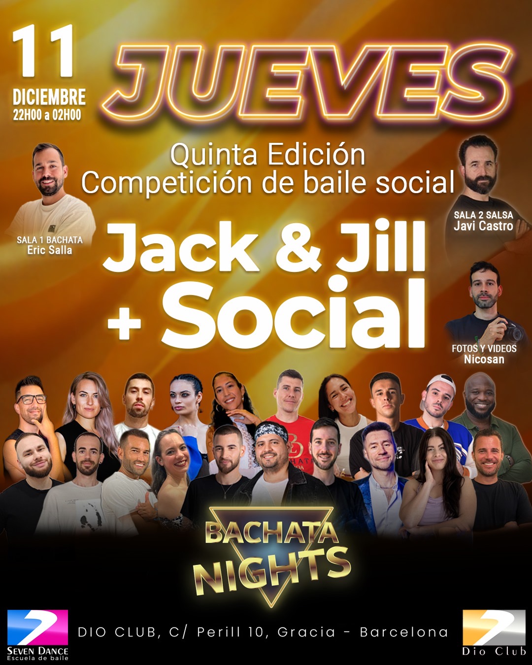 Escuela de Baile Seven Dance Barcelona con prácticas y clases de baile, bachata y salsa