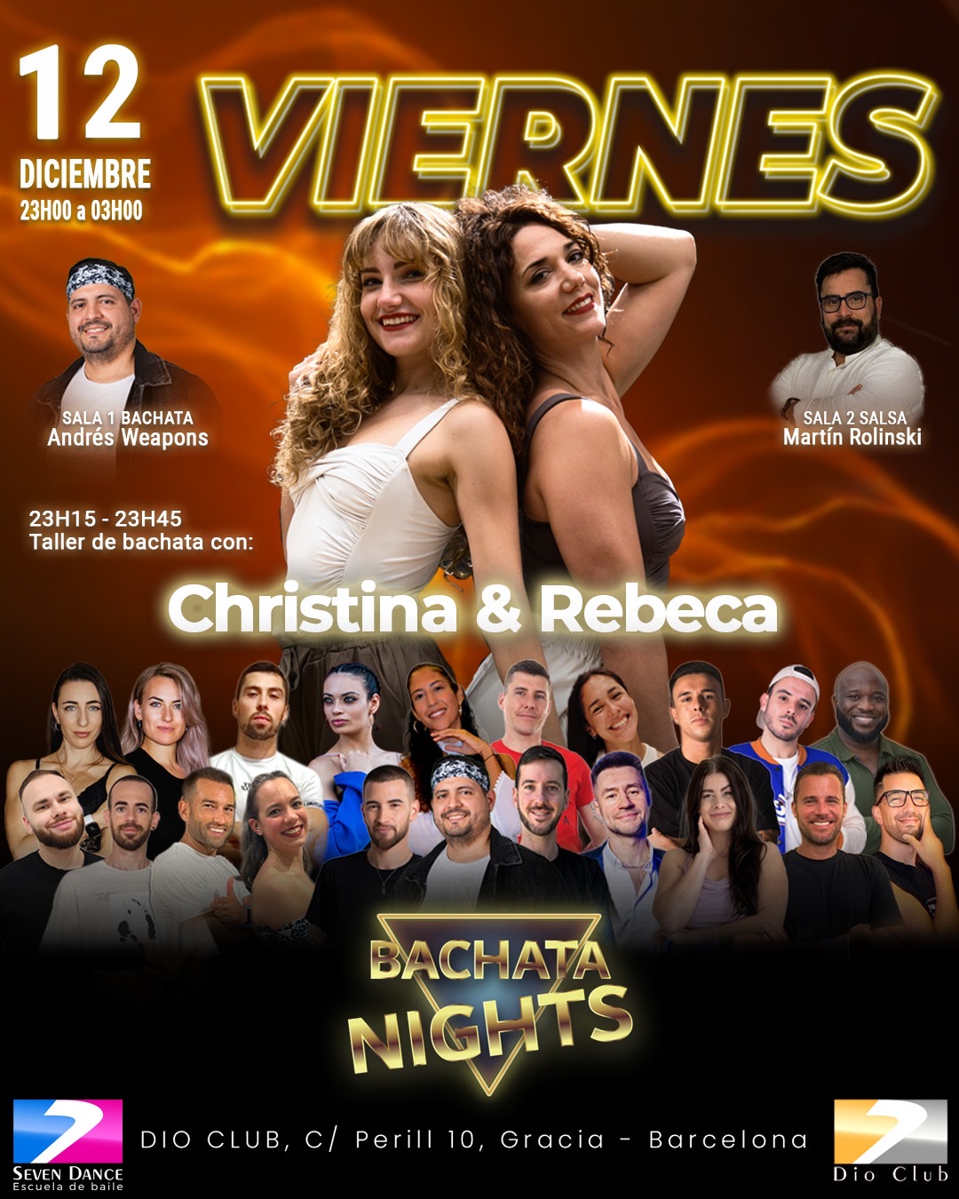 Escuela de Baile Seven Dance Barcelona con prácticas y clases de baile, bachata y salsa