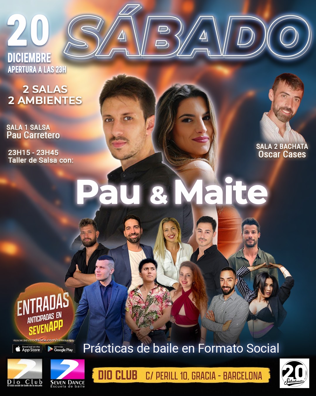 Escuela de Baile Seven Dance Barcelona con prácticas y clases de baile, bachata y salsa