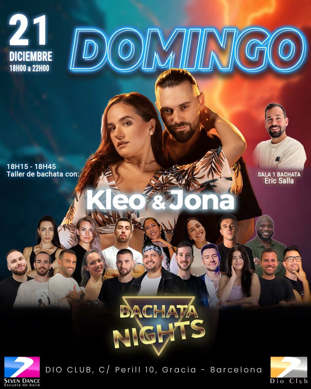 Escuelas de Baile Seven Dance Barcelona con prácticas y clases de baile, bachata y salsa