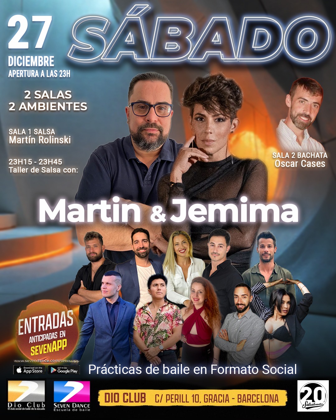 Escuela de Baile Seven Dance Barcelona con prácticas y clases de baile, bachata y salsa