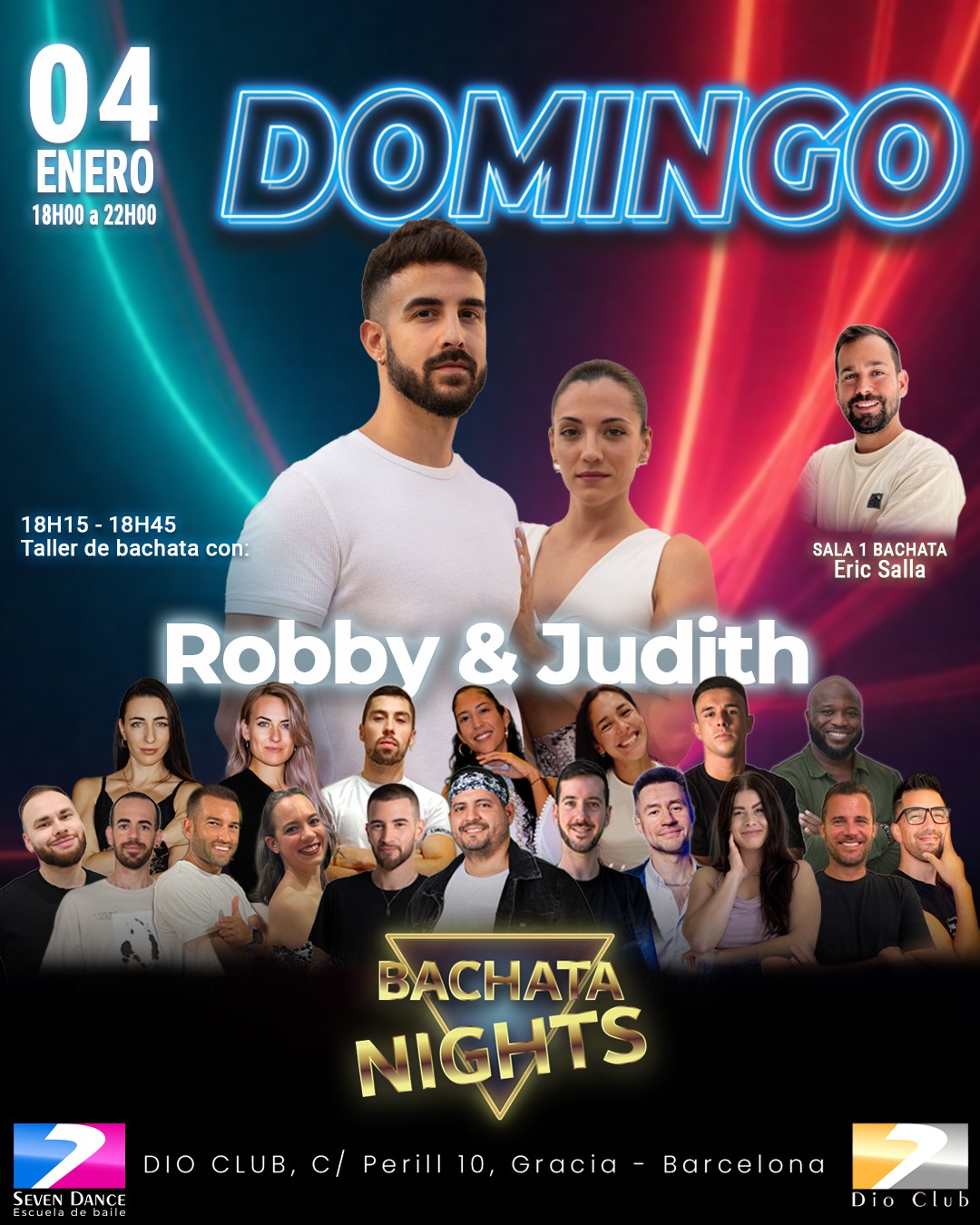Bachata Nights en Dio Club Barcelona con Robby y Judith, domingo 4 de enero