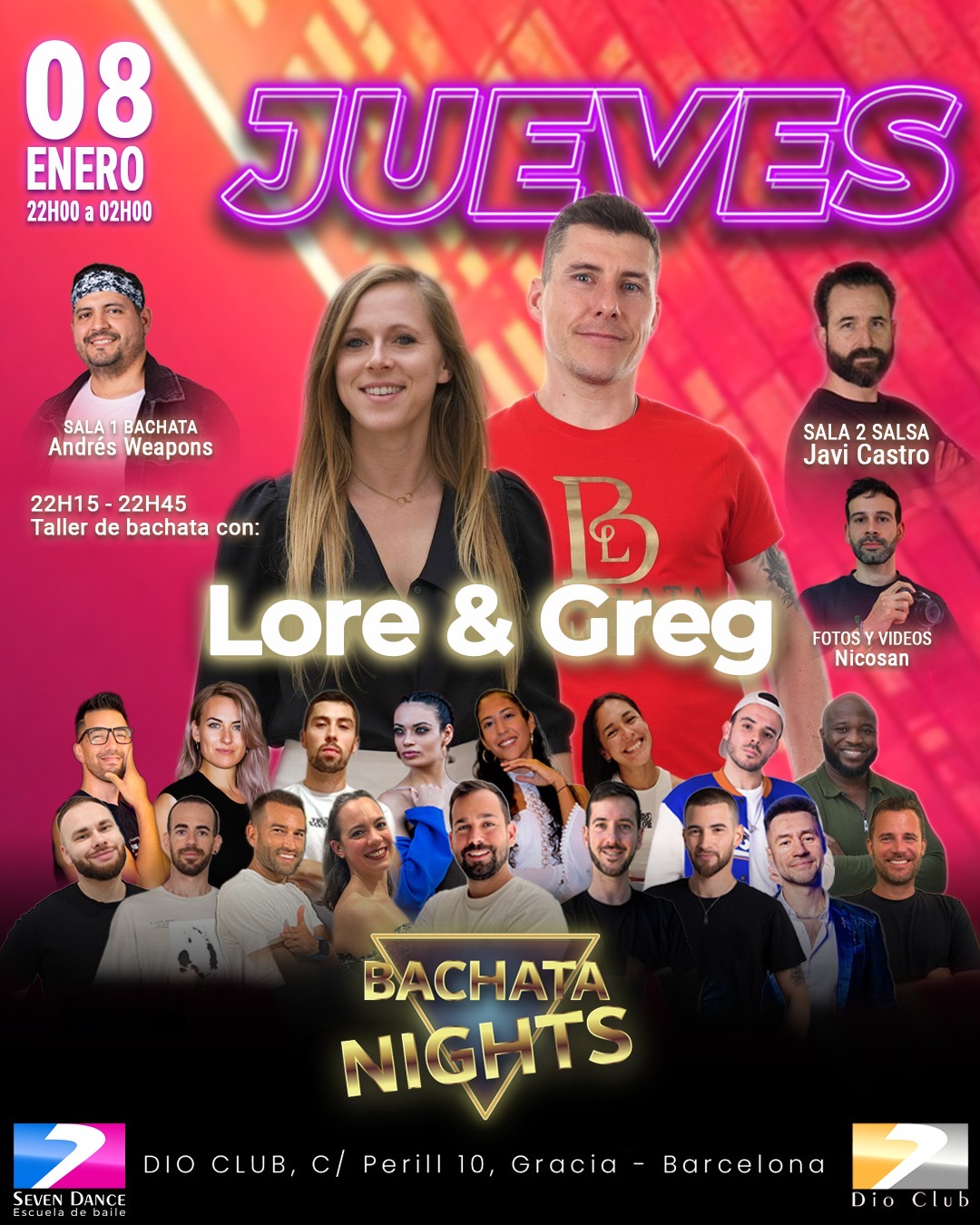 Escuela de Baile Seven Dance Barcelona con prácticas y clases de baile, bachata y salsa