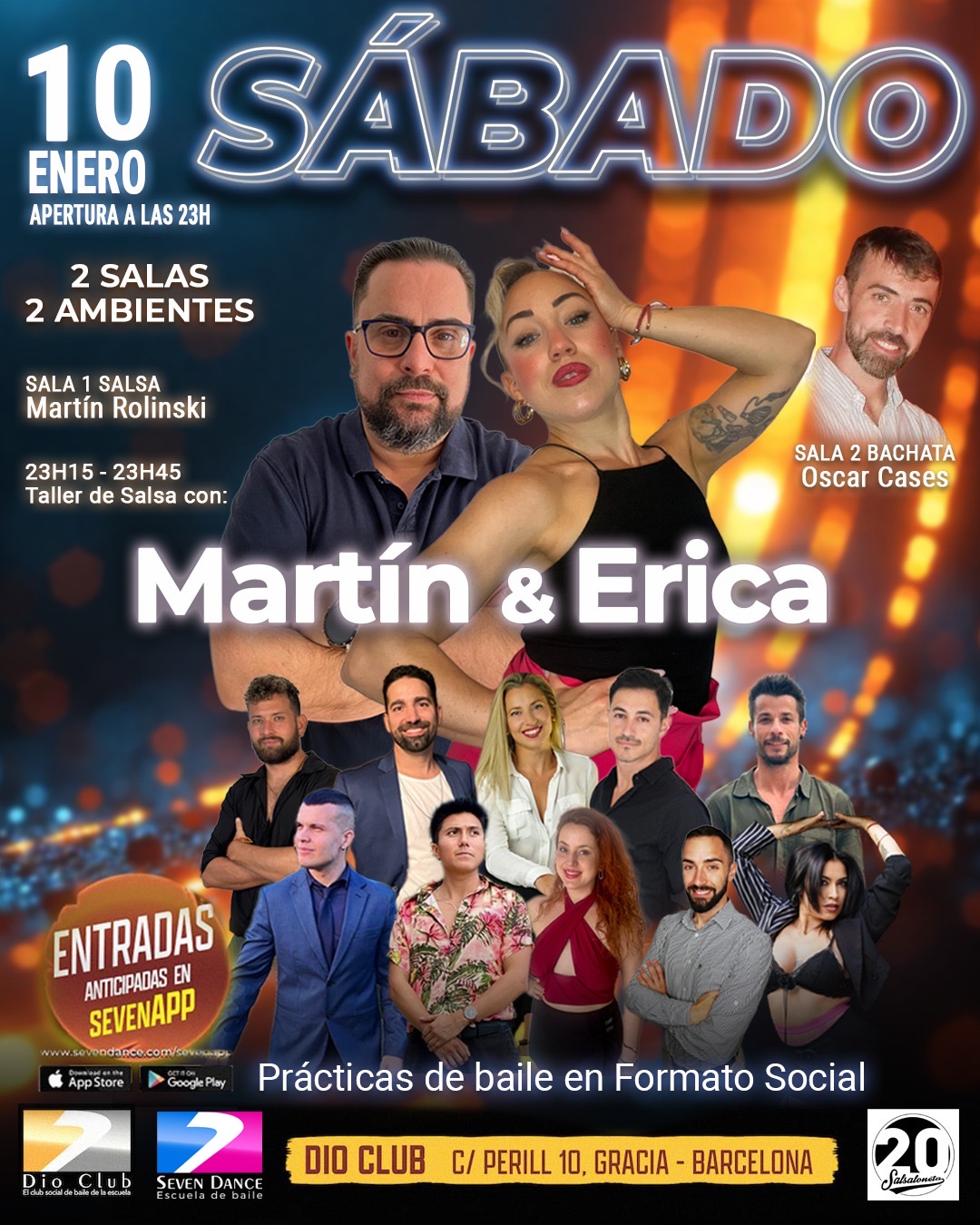 Escuela de Baile Seven Dance Barcelona con prácticas y clases de baile, bachata y salsa