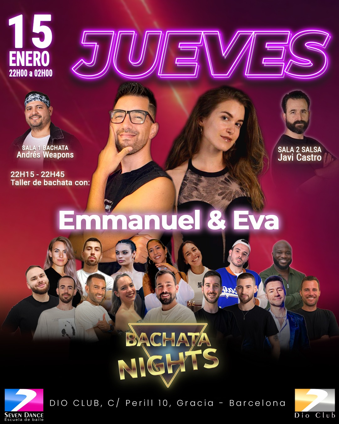 Escuela de Baile Seven Dance Barcelona con prácticas y clases de baile, bachata y salsa