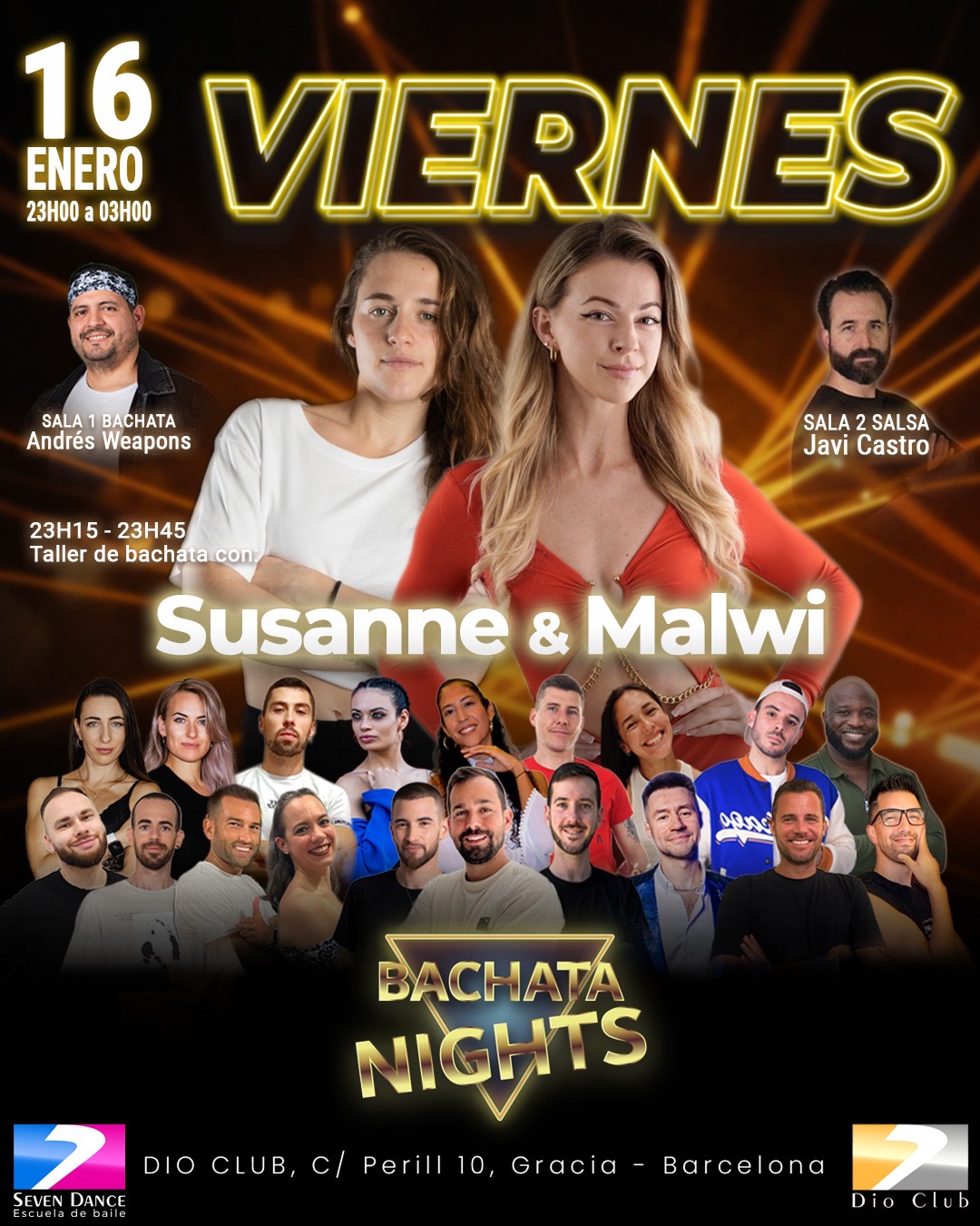 Escuela de Baile Seven Dance Barcelona con prácticas y clases de baile, bachata y salsa