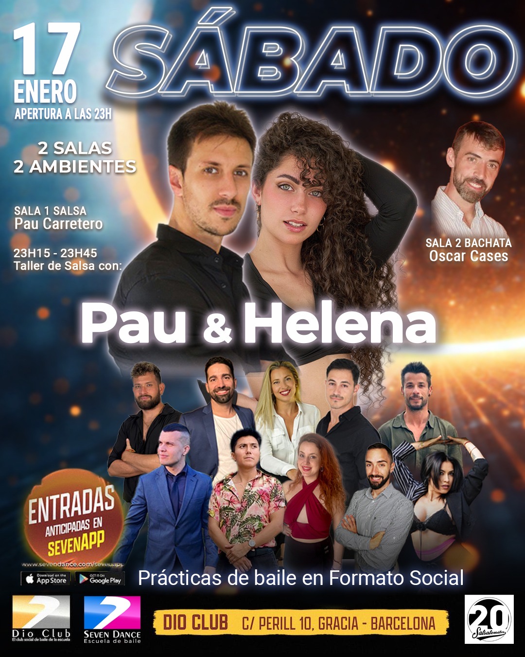 Escuela de Baile Seven Dance Barcelona con prácticas y clases de baile, bachata y salsa