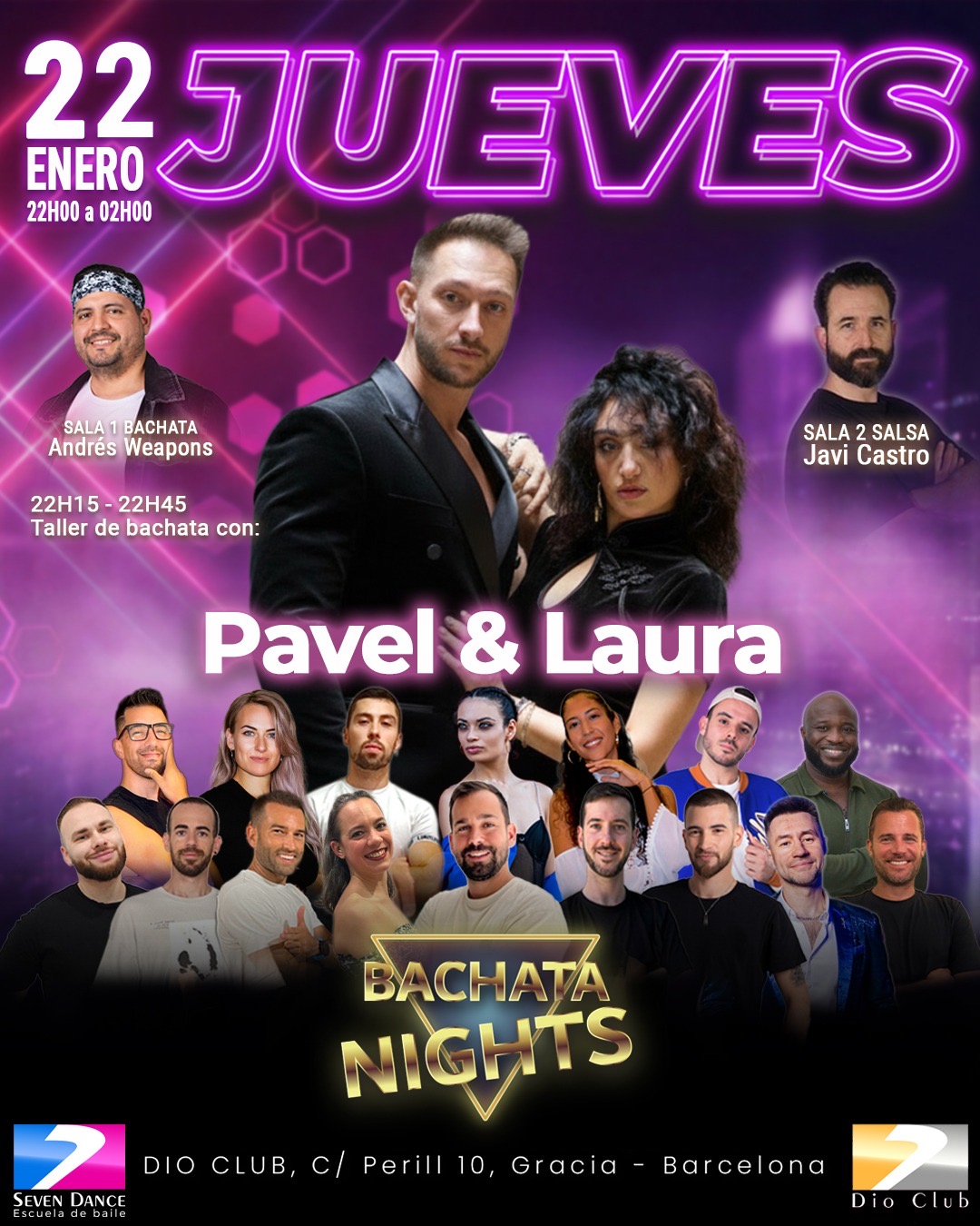 Escuela de Baile Seven Dance Barcelona con prácticas y clases de baile, bachata y salsa