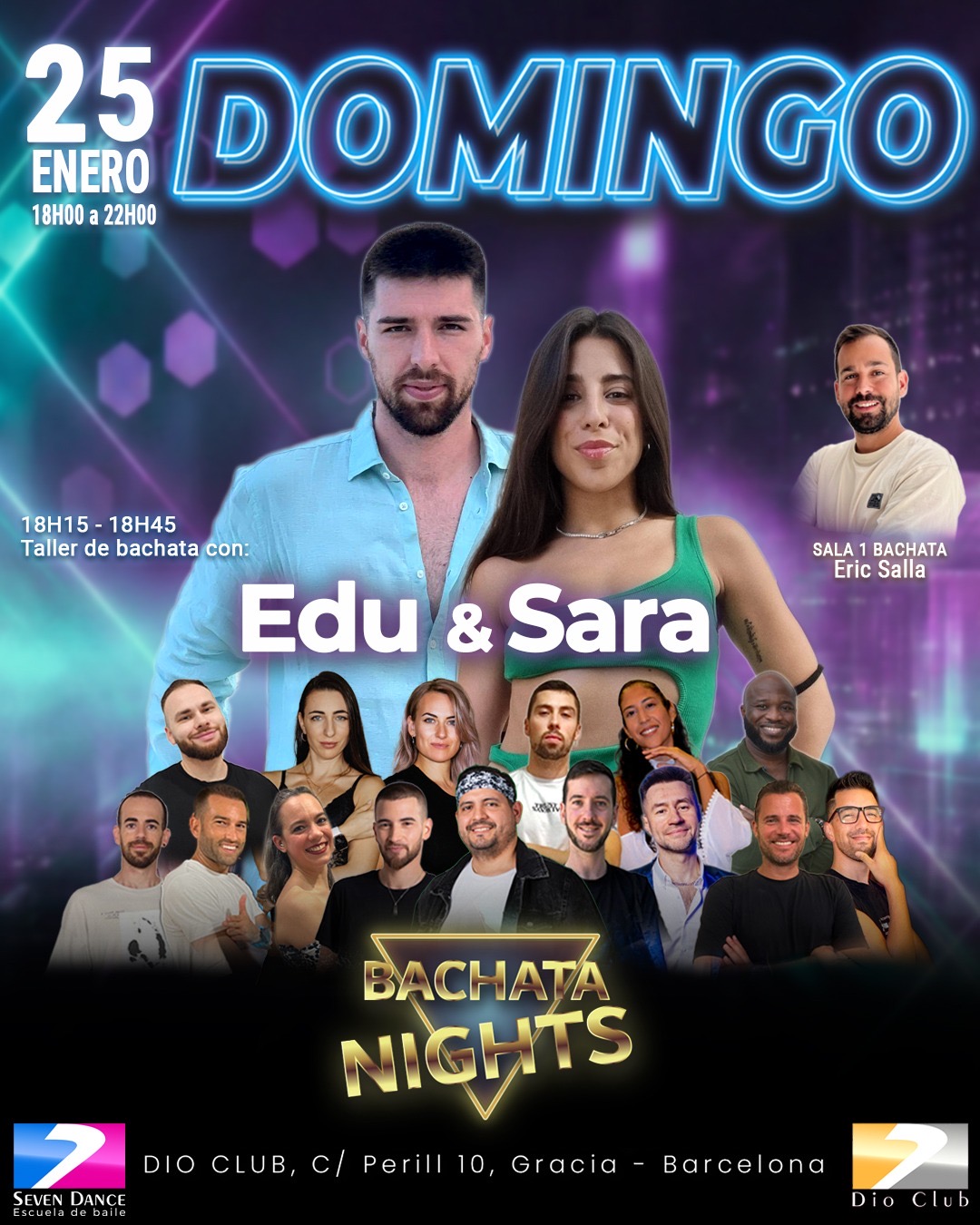 Escuelas de Baile Seven Dance Barcelona con prácticas y clases de baile, bachata y salsa