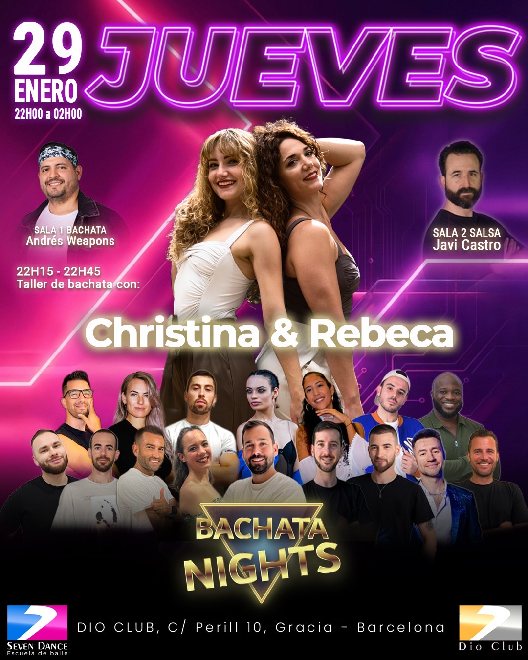 Escuela de Baile Seven Dance Barcelona con prácticas y clases de baile, bachata y salsa