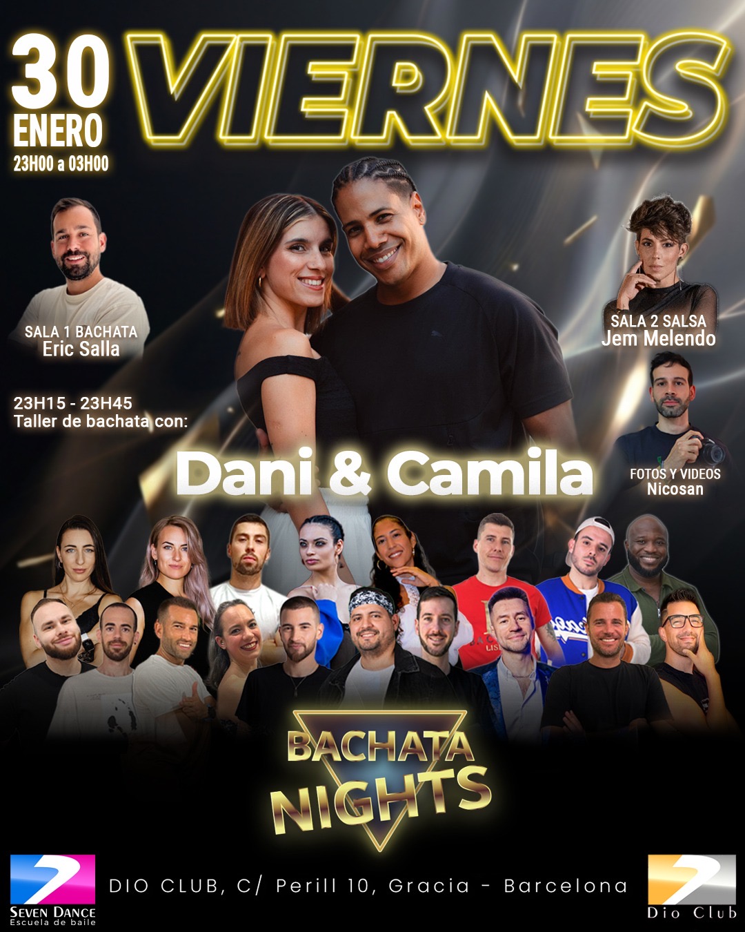 Escuela de Baile Seven Dance Barcelona con prácticas y clases de baile, bachata y salsa