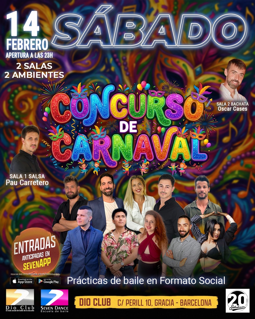 Escuela de Baile Seven Dance Barcelona con prácticas y clases de baile, bachata y salsa