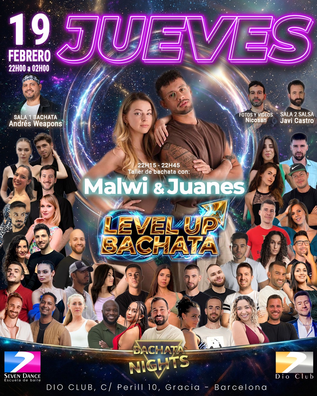 Escuela de Baile Seven Dance Barcelona con prácticas y clases de baile, bachata y salsa