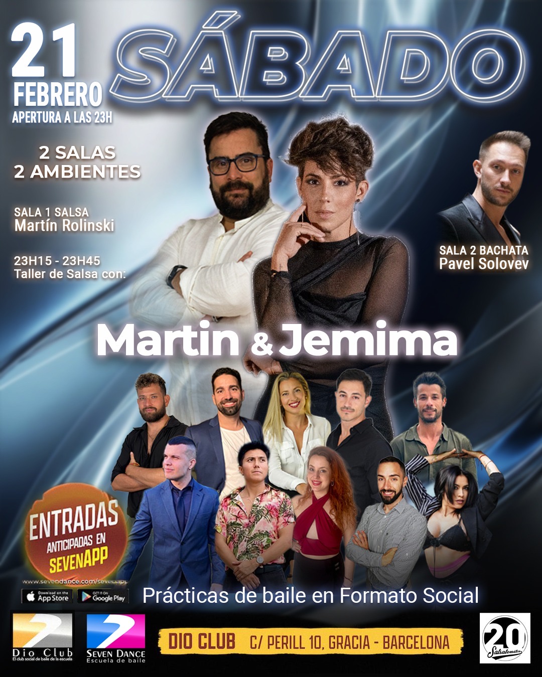 Escuela de Baile Seven Dance Barcelona con prácticas y clases de baile, bachata y salsa