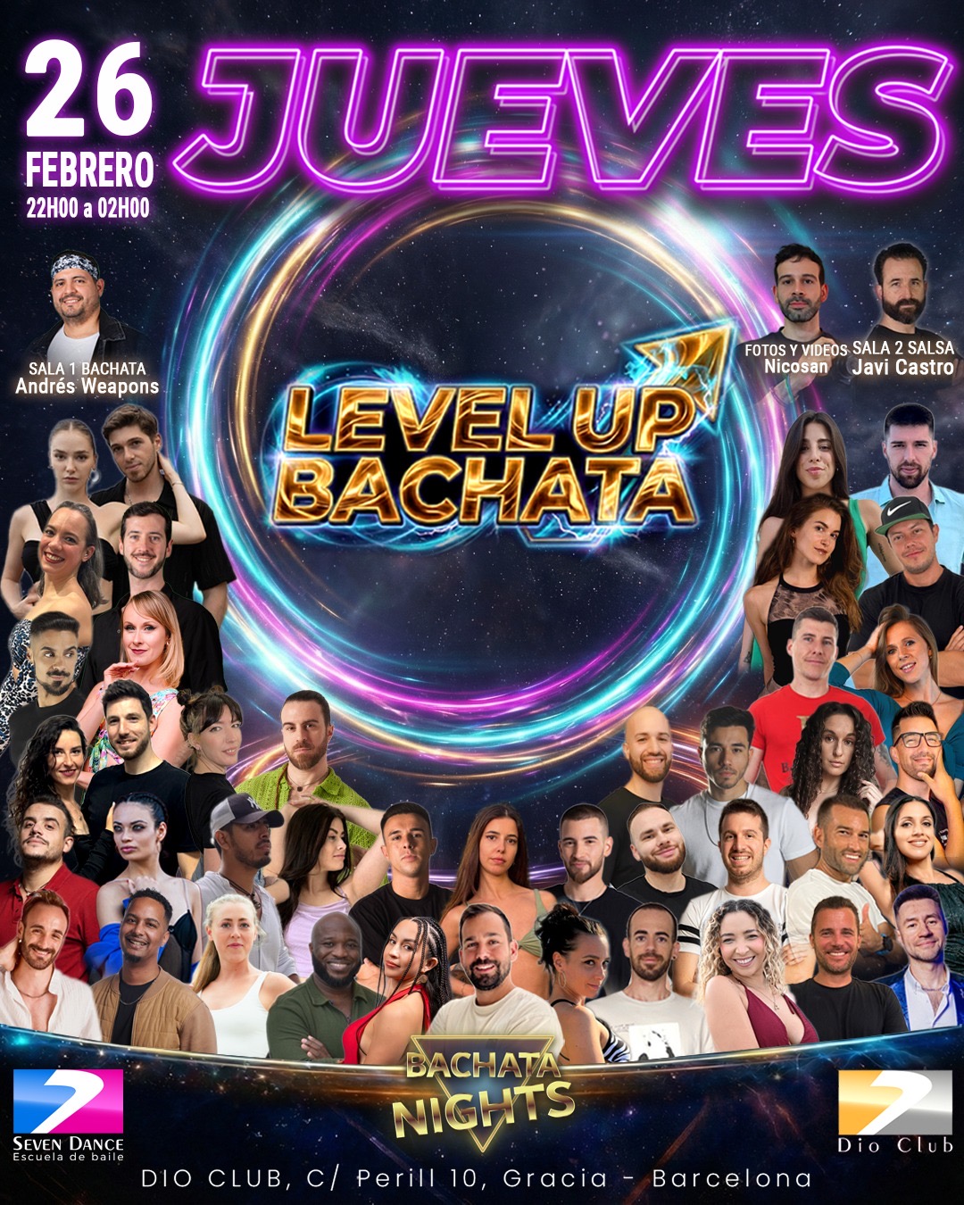 Escuela de Baile Seven Dance Barcelona con prácticas y clases de baile, bachata y salsa