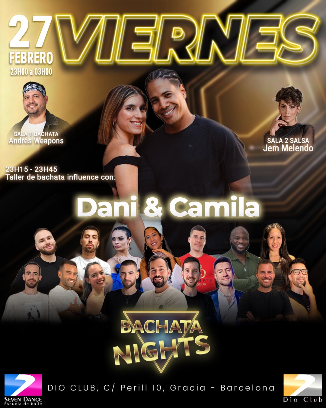 Escuela de Baile Seven Dance Barcelona con prácticas y clases de baile, bachata y salsa