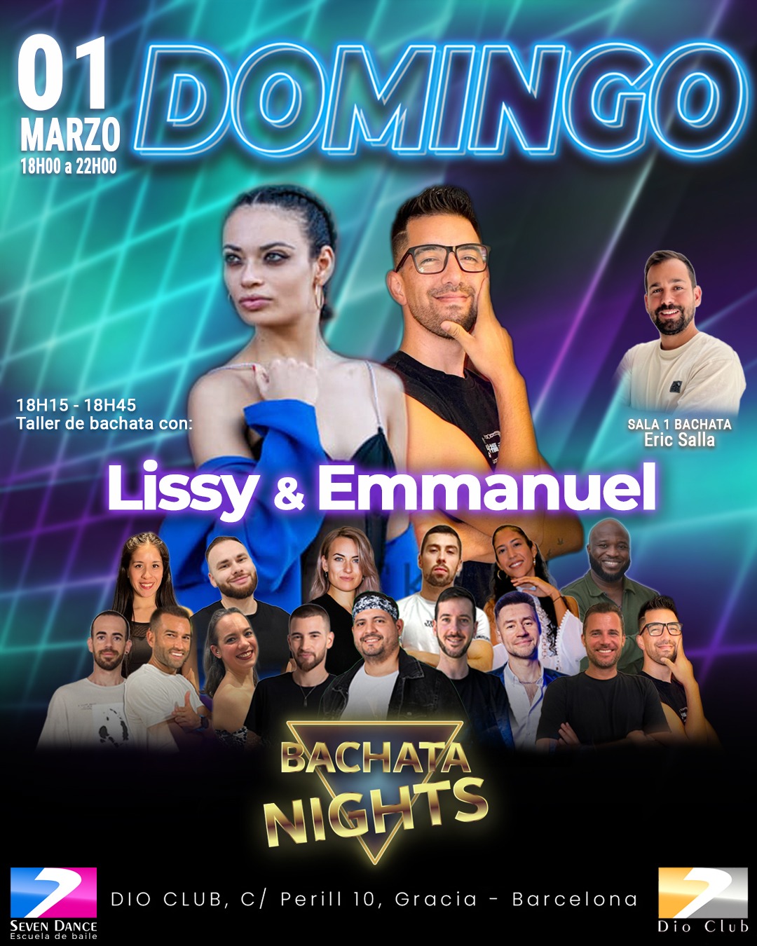 Escuelas de Baile Seven Dance Barcelona con prácticas y clases de baile, bachata y salsa