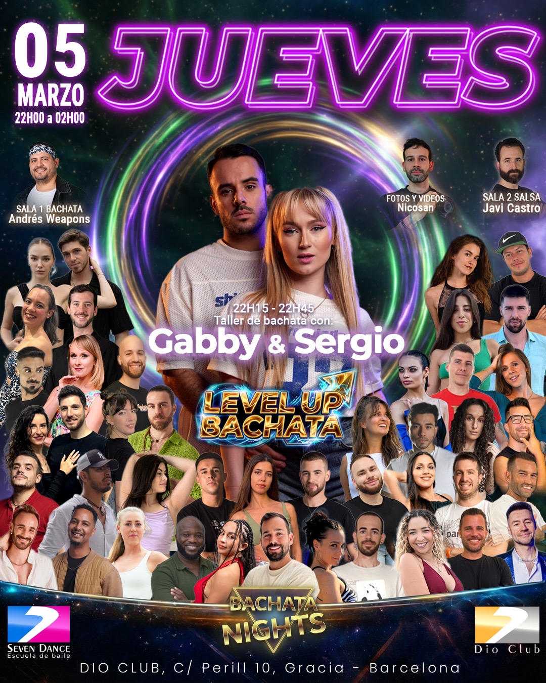 Escuela de Baile Seven Dance Barcelona con prácticas y clases de baile, bachata y salsa