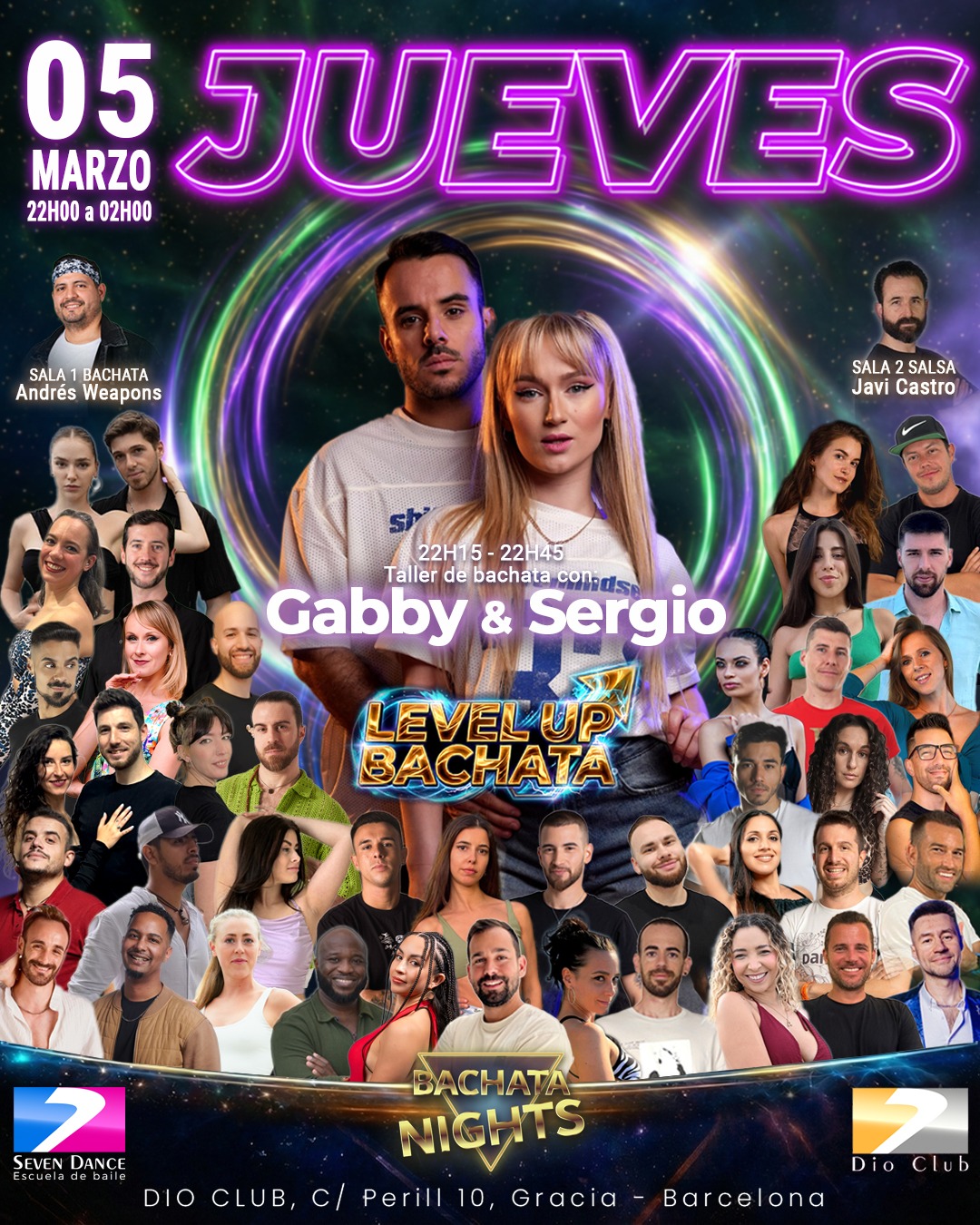 Escuela de Baile Seven Dance Barcelona con prácticas y clases de baile, bachata y salsa