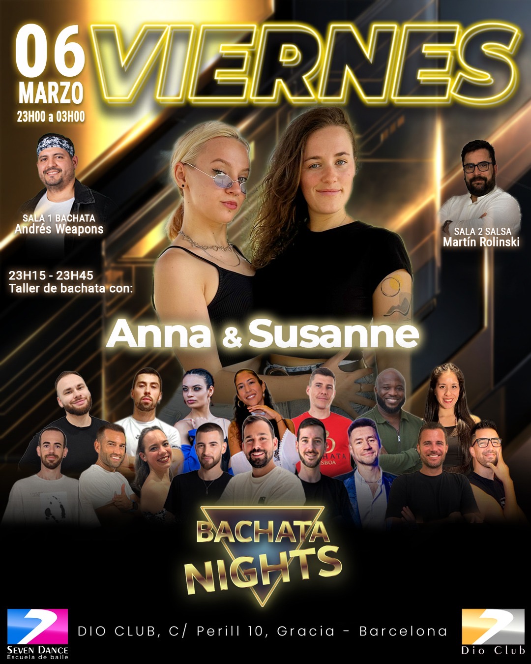 Escuela de Baile Seven Dance Barcelona con prácticas y clases de baile, bachata y salsa