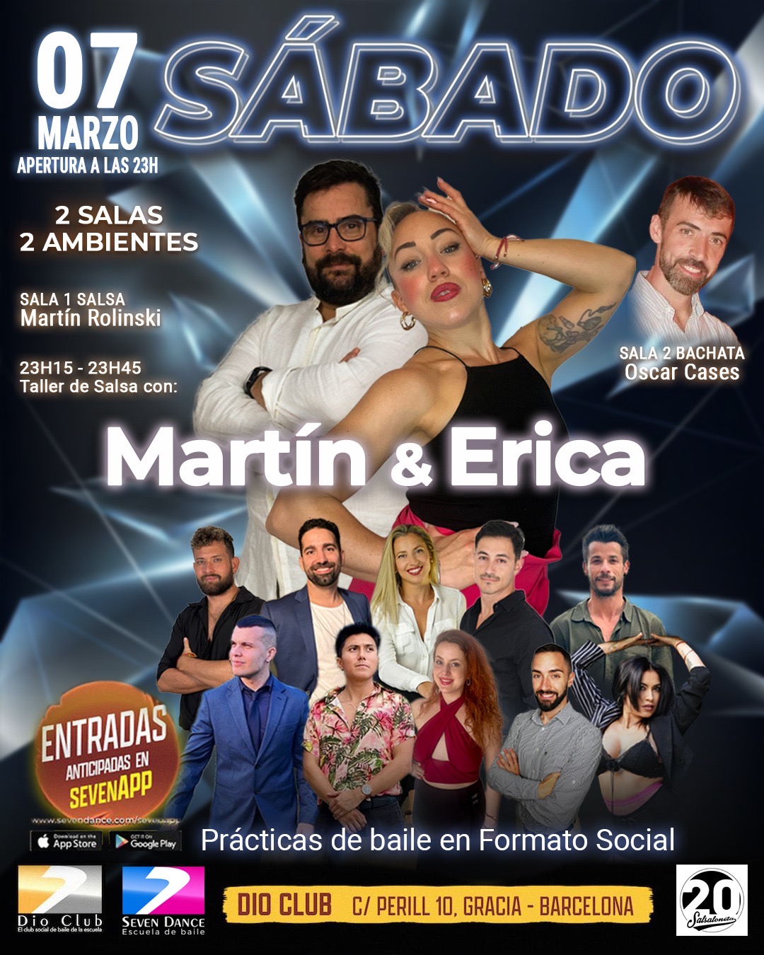 Escuela de Baile Seven Dance Barcelona con prácticas y clases de baile, bachata y salsa