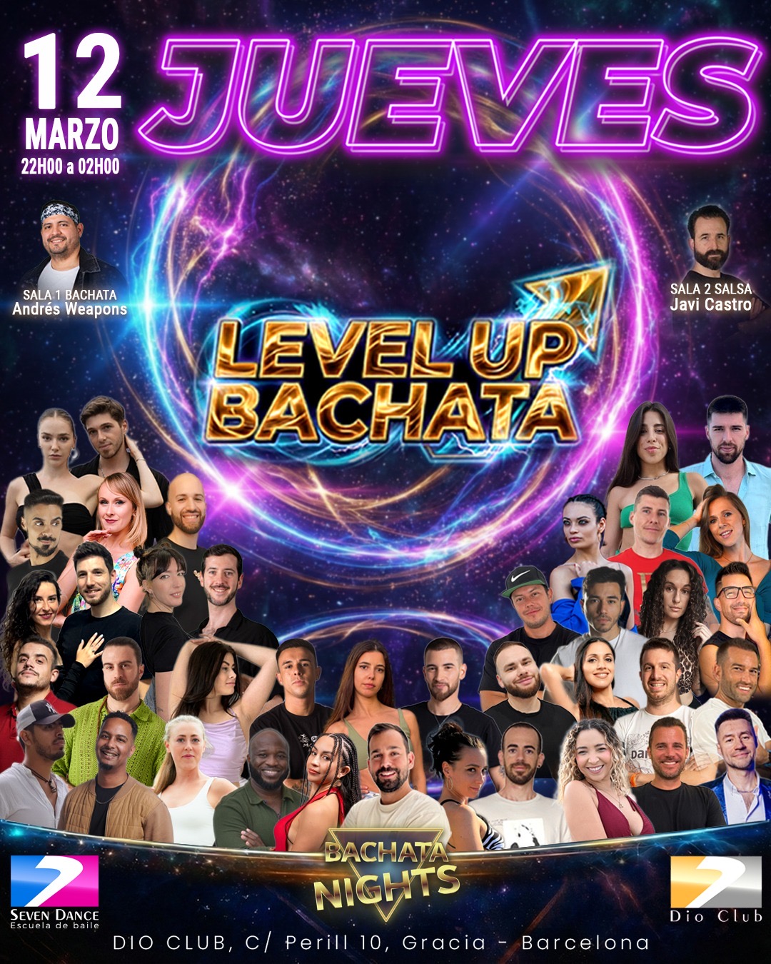 Escuela de Baile Seven Dance Barcelona con prácticas y clases de baile, bachata y salsa