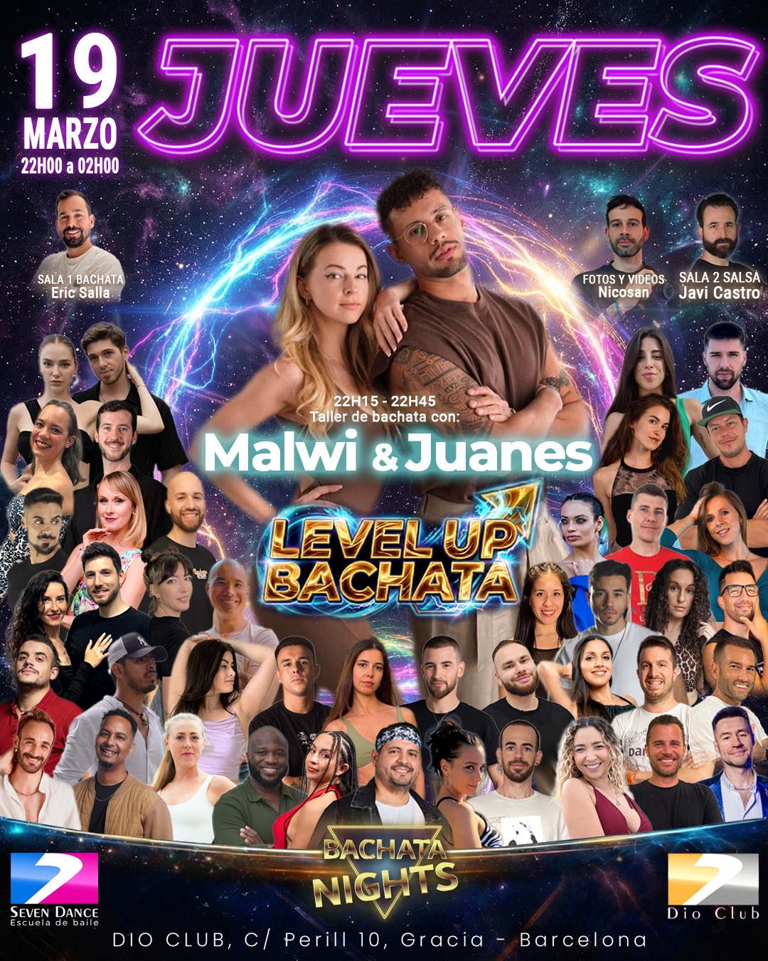 Escuela de Baile Seven Dance Barcelona con prácticas y clases de baile, bachata y salsa