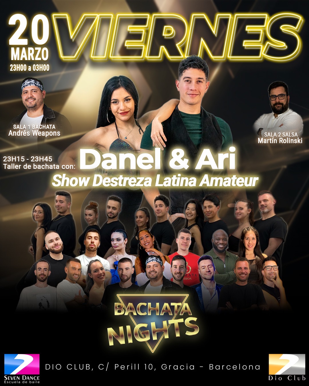 Escuela de Baile Seven Dance Barcelona con prácticas y clases de baile, bachata y salsa