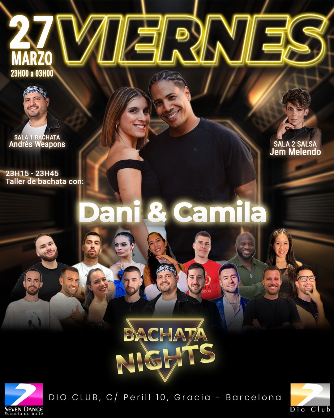 Escuela de Baile Seven Dance Barcelona con prácticas y clases de baile, bachata y salsa