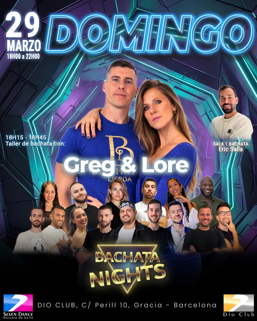 Escuelas de Baile Seven Dance Barcelona con prácticas y clases de baile, bachata y salsa