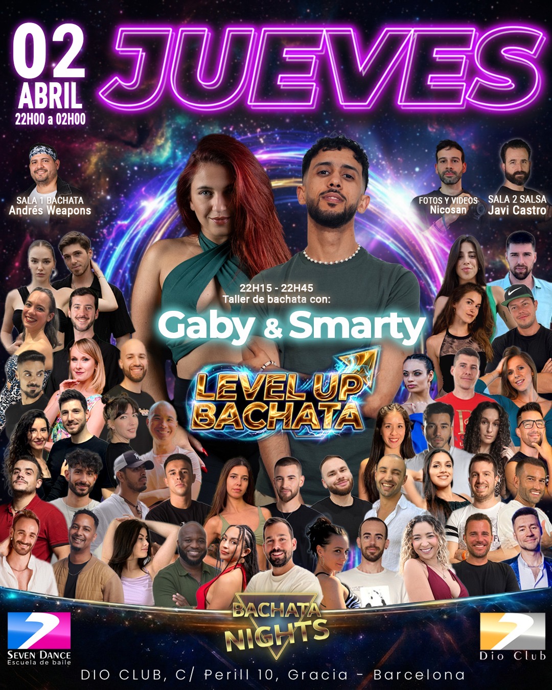 Escuela de Baile Seven Dance Barcelona con prácticas y clases de baile, bachata y salsa