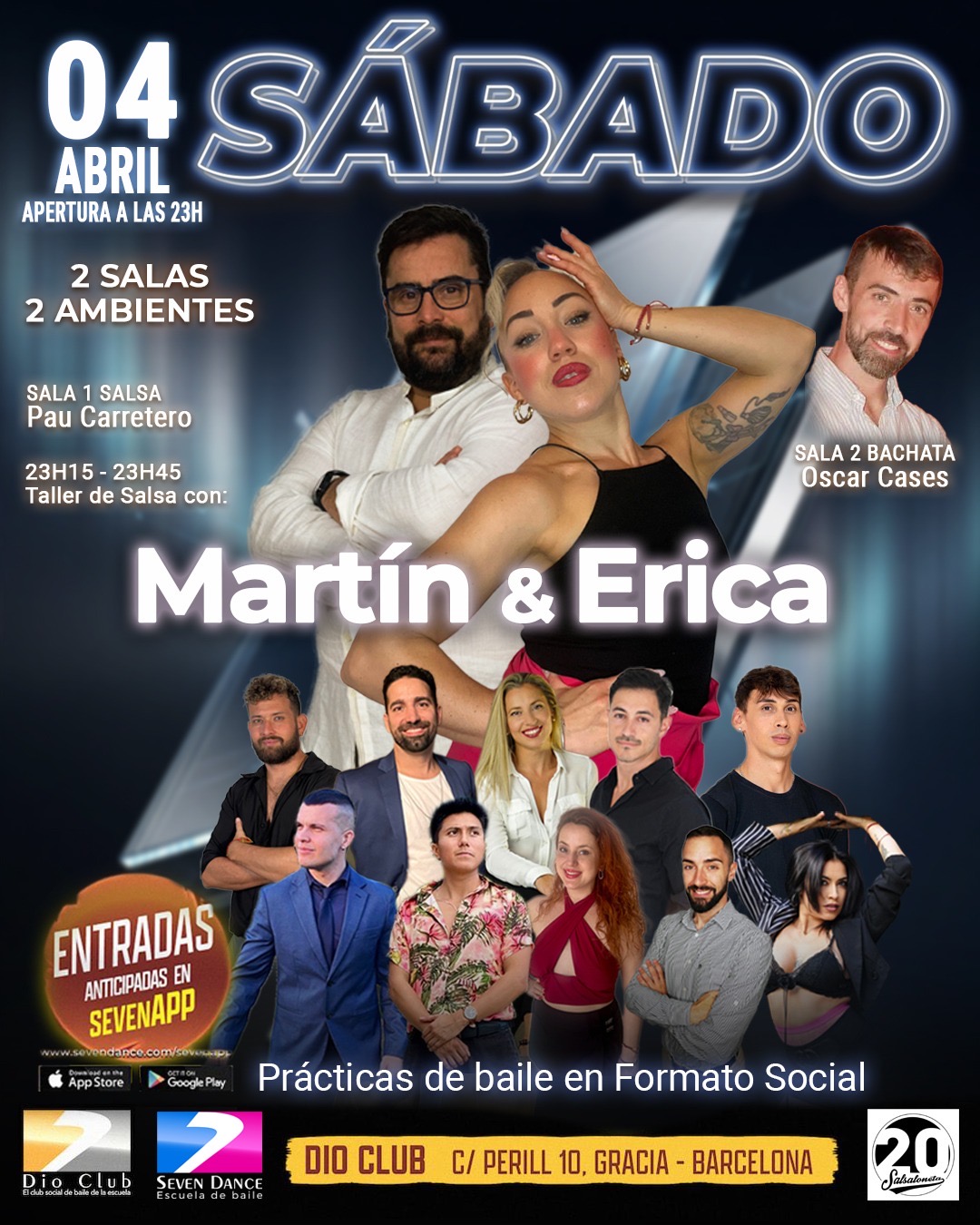 Escuela de Baile Seven Dance Barcelona con prácticas y clases de baile, bachata y salsa