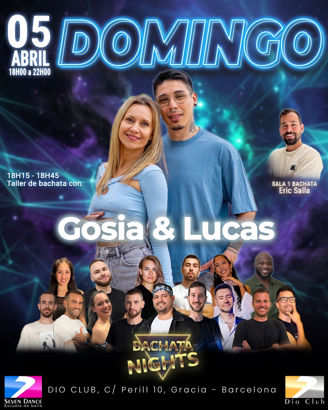 Escuelas de Baile Seven Dance Barcelona con prácticas y clases de baile, bachata y salsa