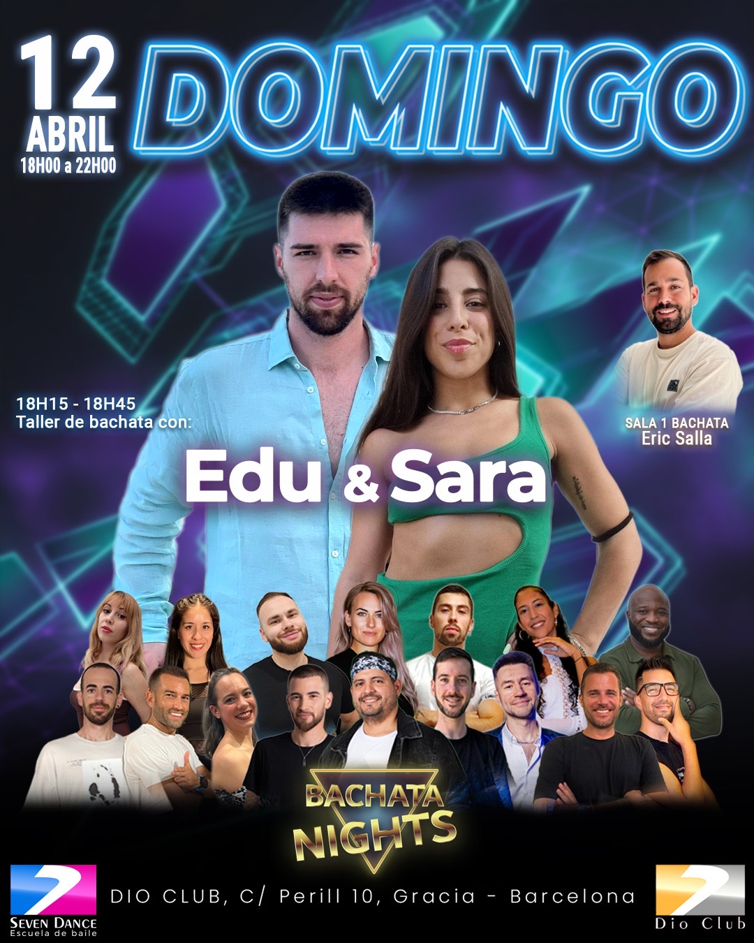 Escuelas de Baile Seven Dance Barcelona con prácticas y clases de baile, bachata y salsa