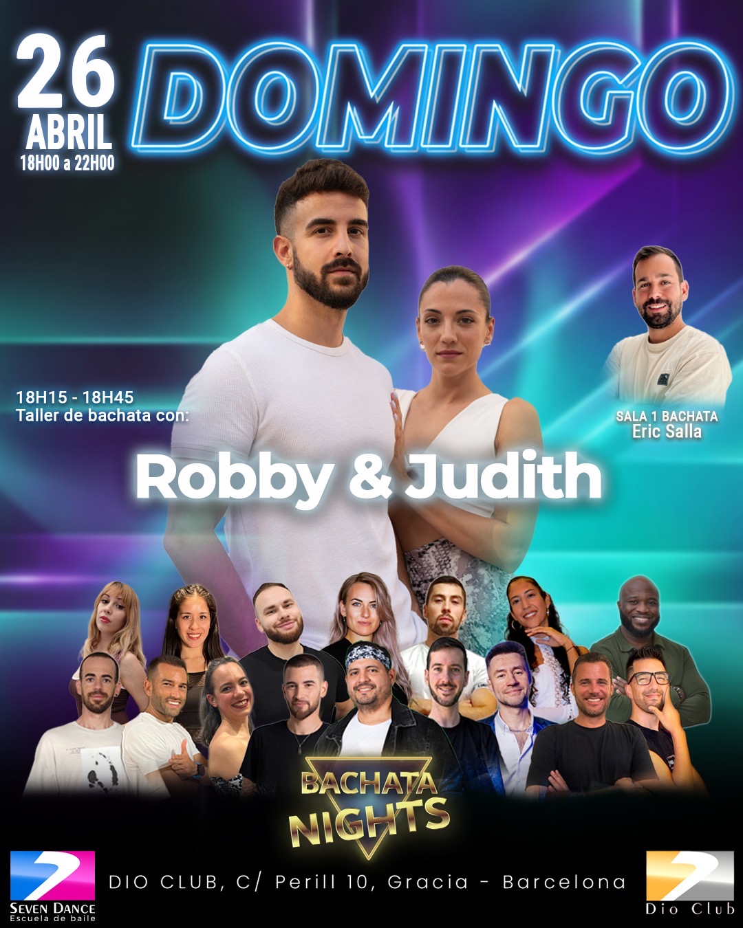 Escuelas de Baile Seven Dance Barcelona con prácticas y clases de baile, bachata y salsa