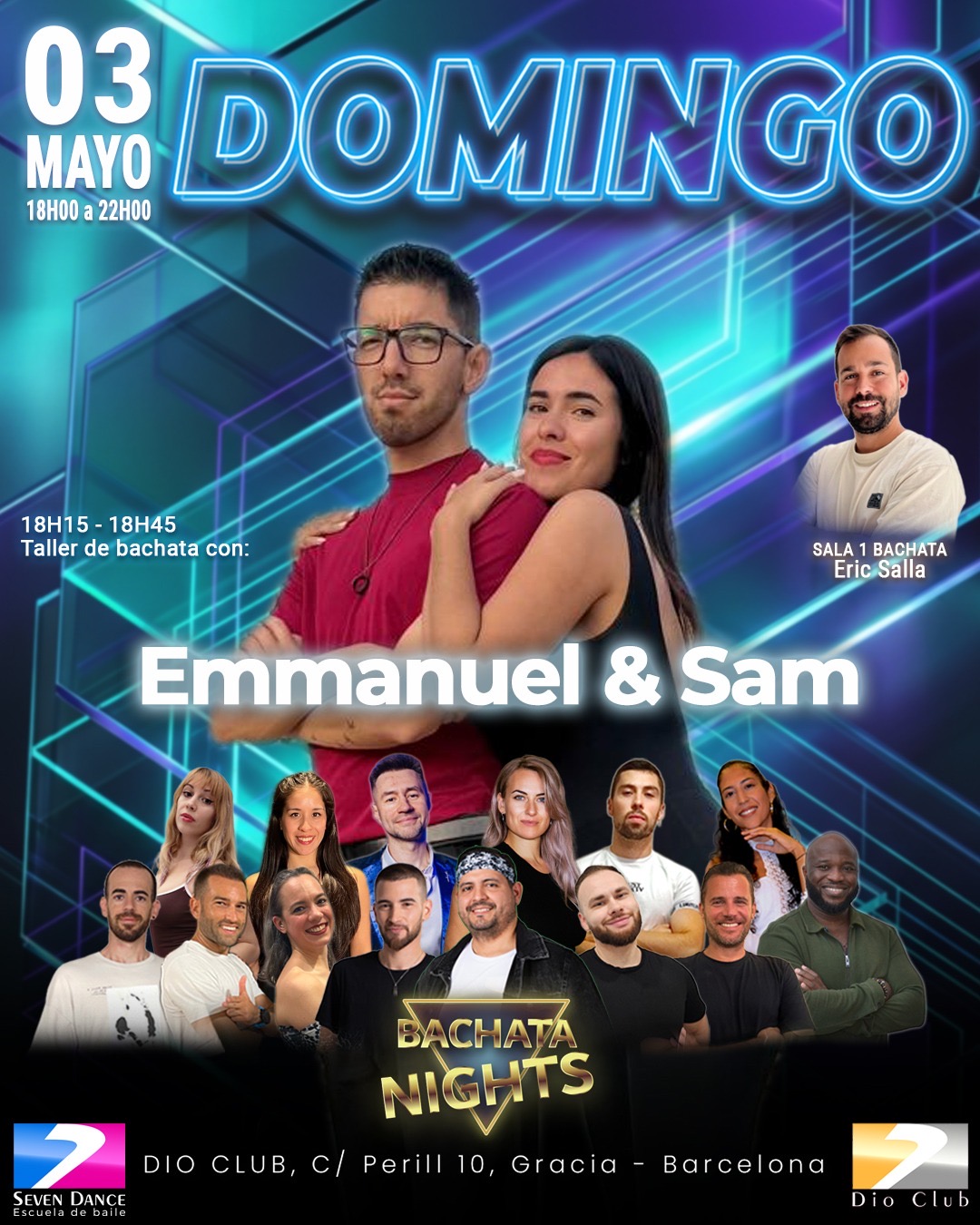 Escuelas de Baile Seven Dance Barcelona con prácticas y clases de baile, bachata y salsa