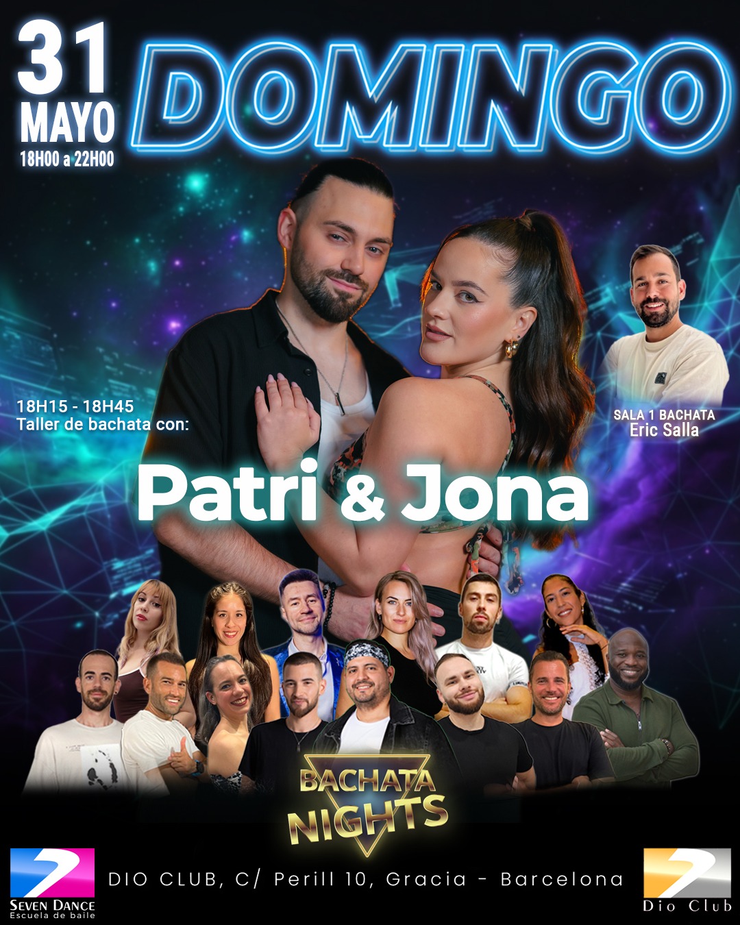 Escuelas de Baile Seven Dance Barcelona con prácticas y clases de baile, bachata y salsa