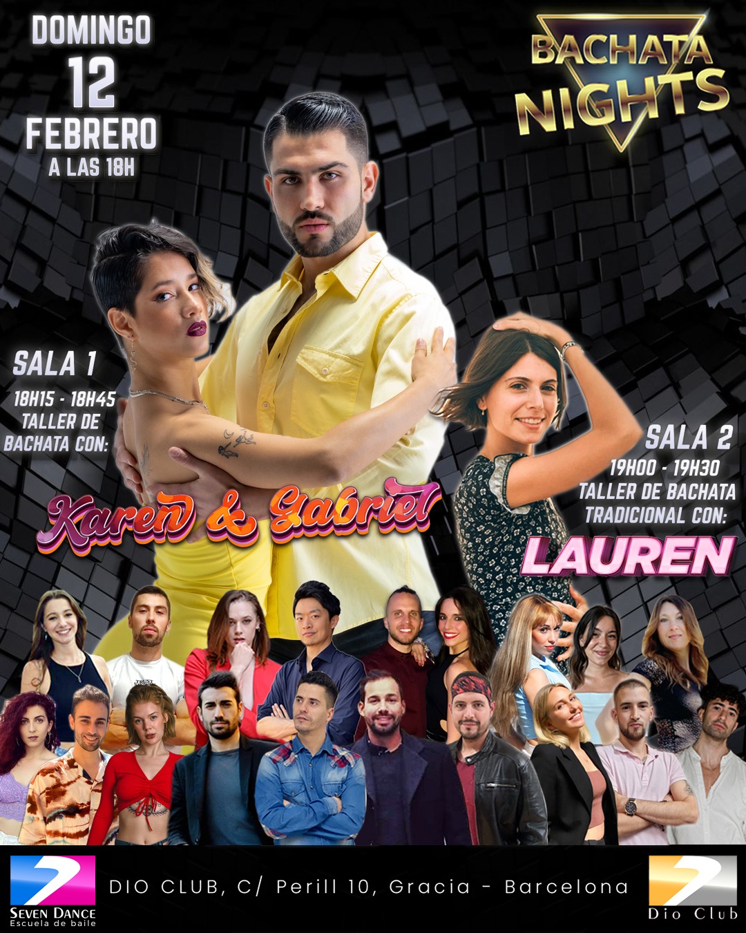 Escuelas de Baile Seven Dance Barcelona con prácticas y clases de baile, bachata y salsa