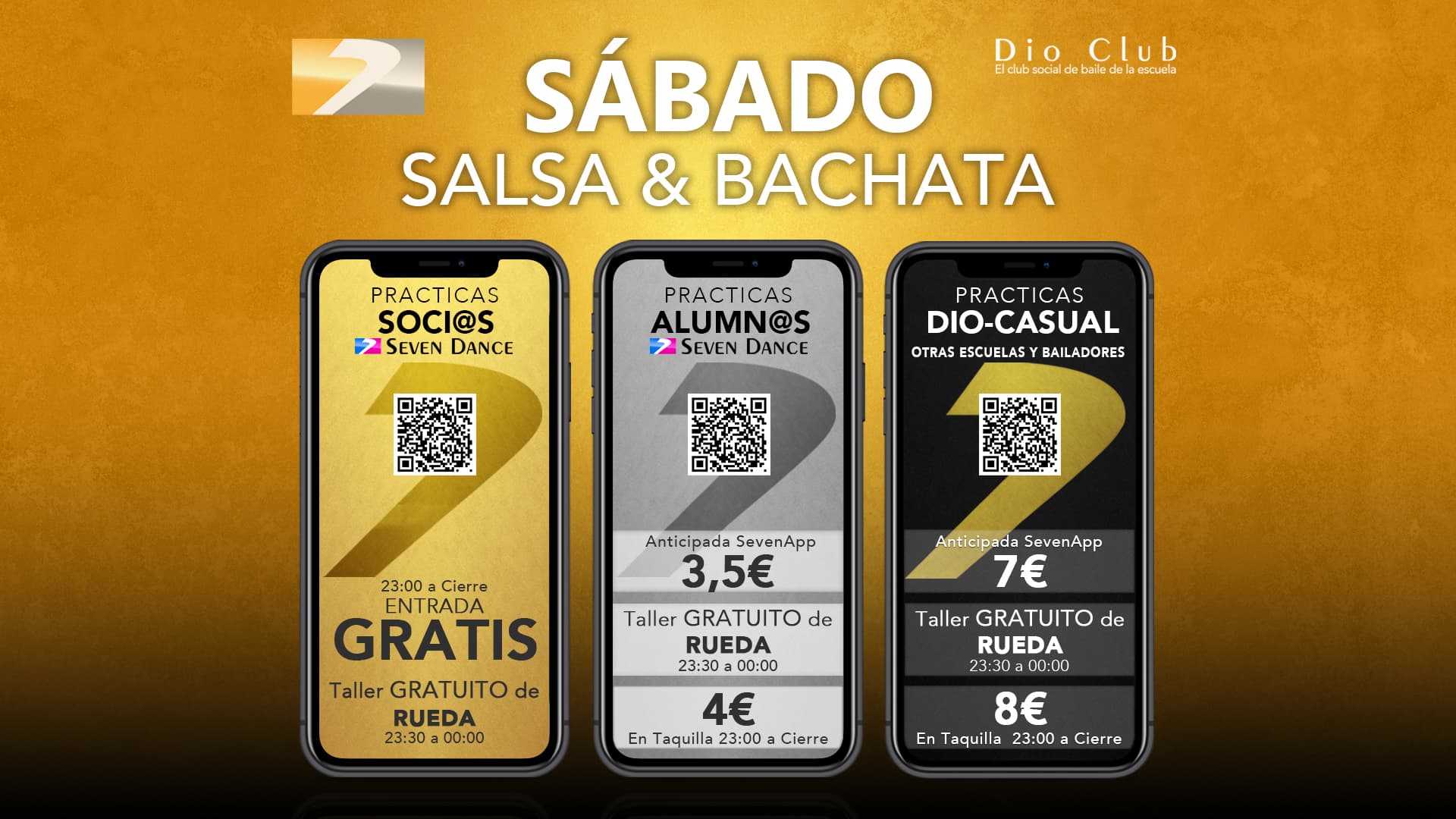 Escuela de Baile Seven Dance Barcelona con prácticas y clases de baile, bachata y salsa