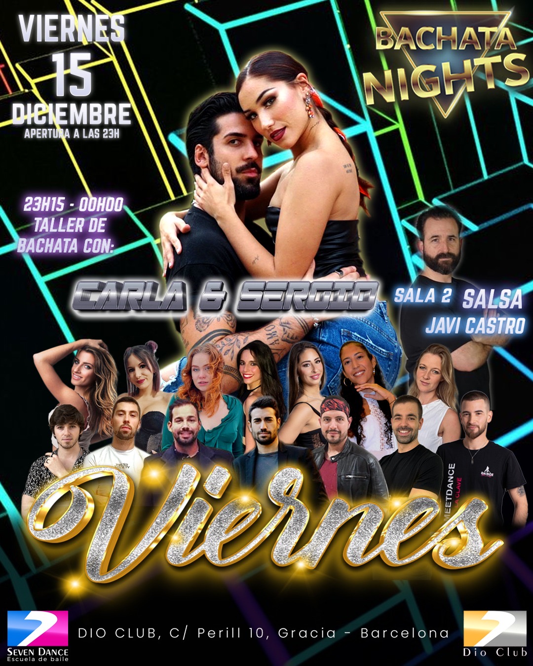 Escuela de Baile Seven Dance Barcelona con prácticas y clases de baile, bachata y salsa