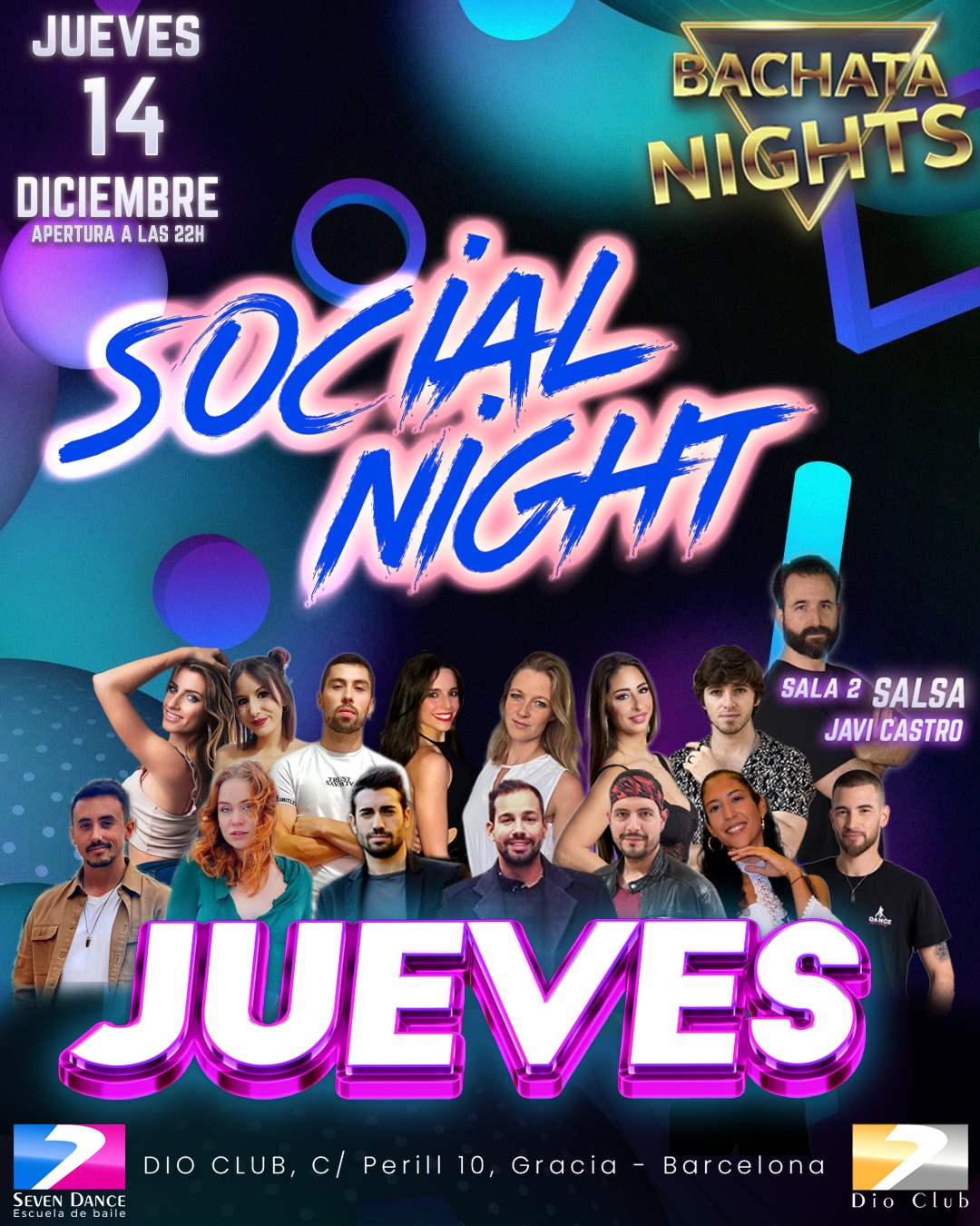 Escuela de Baile Seven Dance Barcelona con prácticas y clases de baile, bachata y salsa