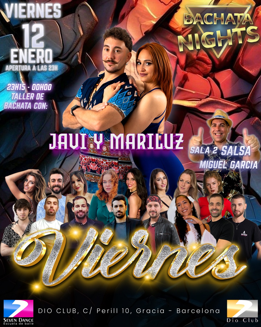 Escuela de Baile Seven Dance Barcelona con prácticas y clases de baile, bachata y salsa