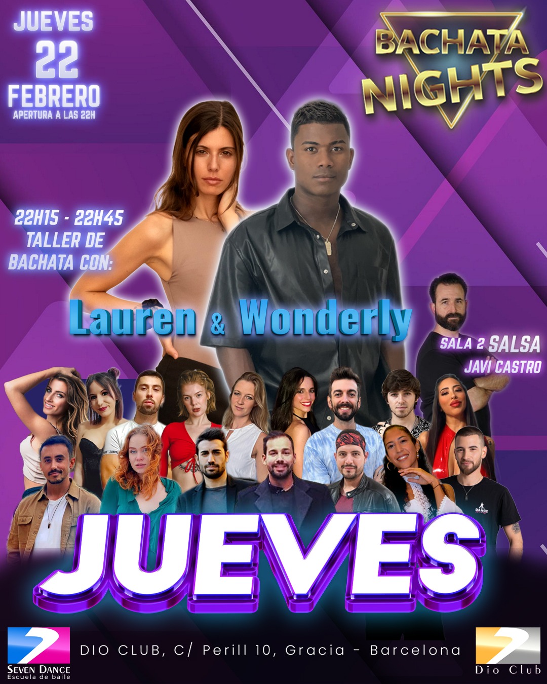 Escuela de Baile Seven Dance Barcelona con prácticas y clases de baile, bachata y salsa