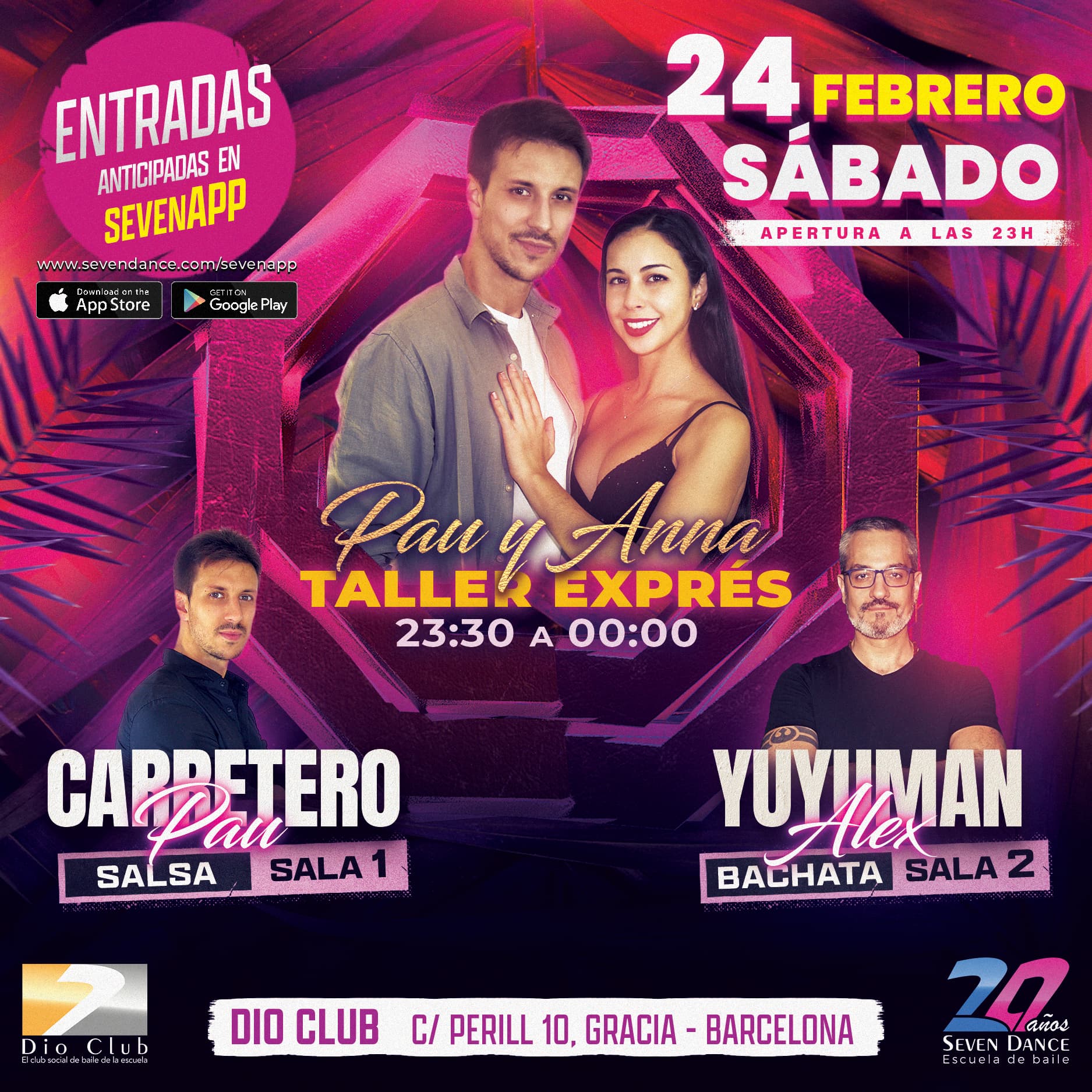Escuela de Baile Seven Dance Barcelona con prácticas y clases de baile, bachata y salsa