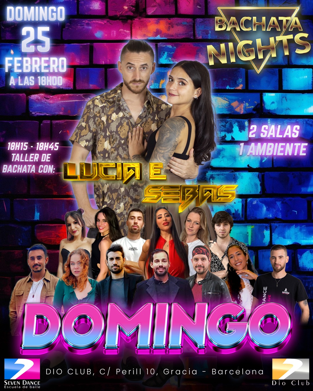 Escuelas de Baile Seven Dance Barcelona con prácticas y clases de baile, bachata y salsa