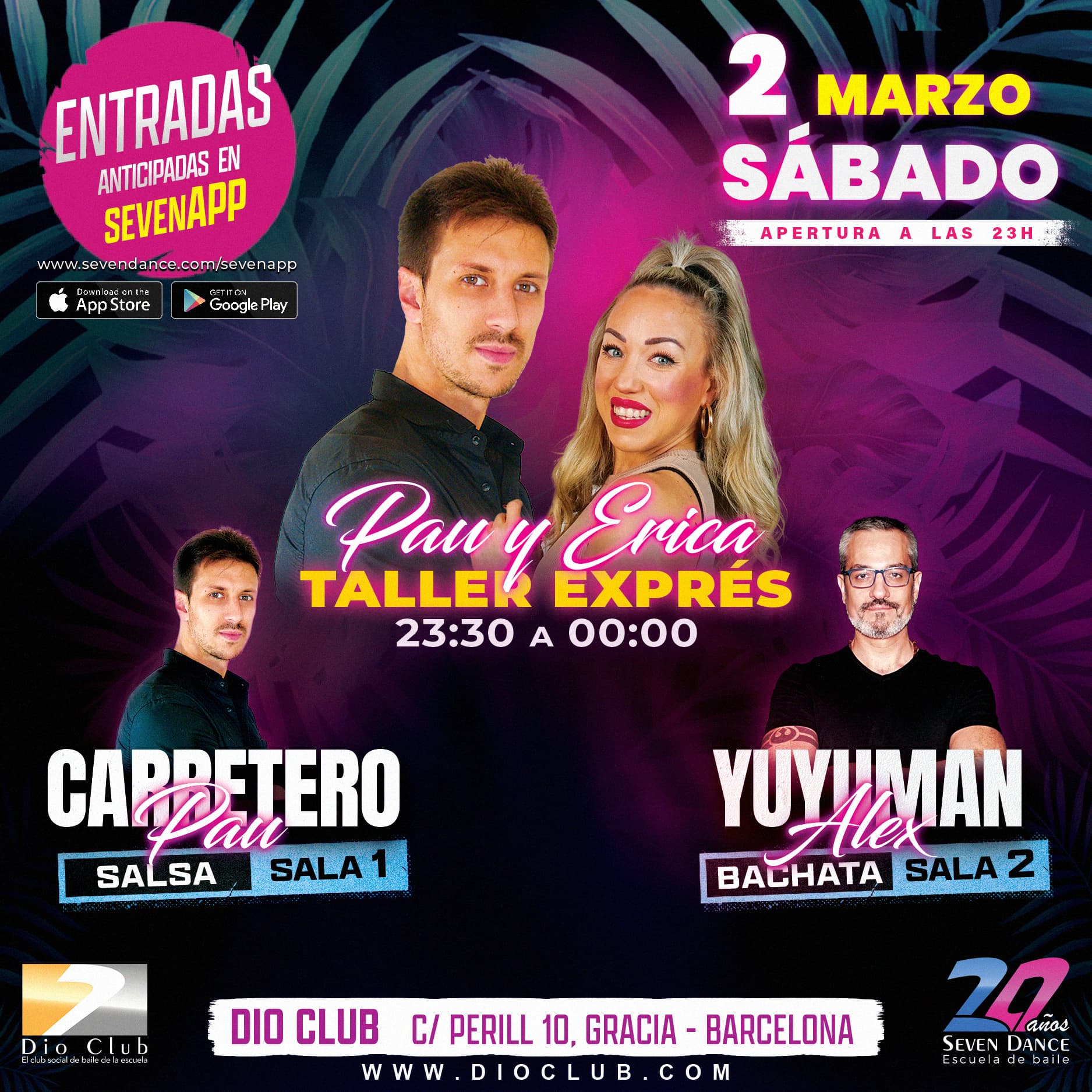 Escuela de Baile Seven Dance Barcelona con prácticas y clases de baile, bachata y salsa
