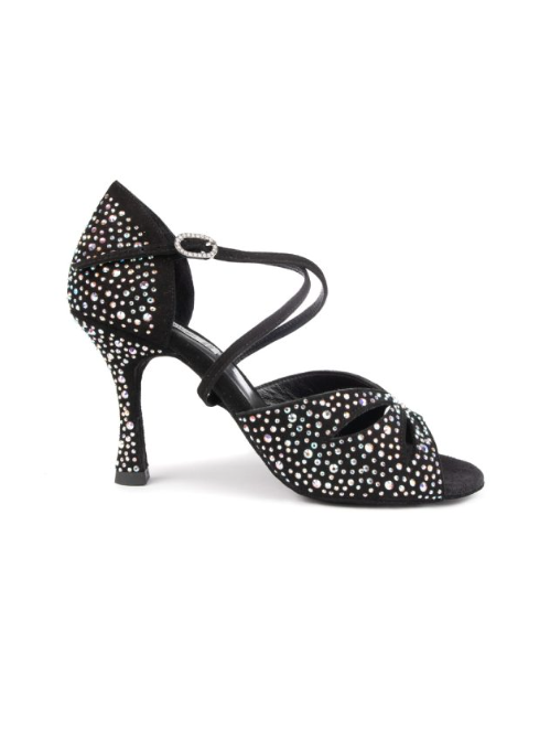 Zapato Clara Black Nubuck & Crystals