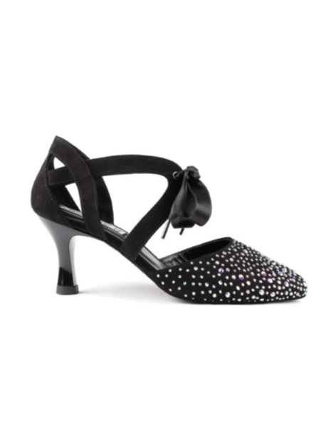 Zapato Alice Black Nubuck & Crystals