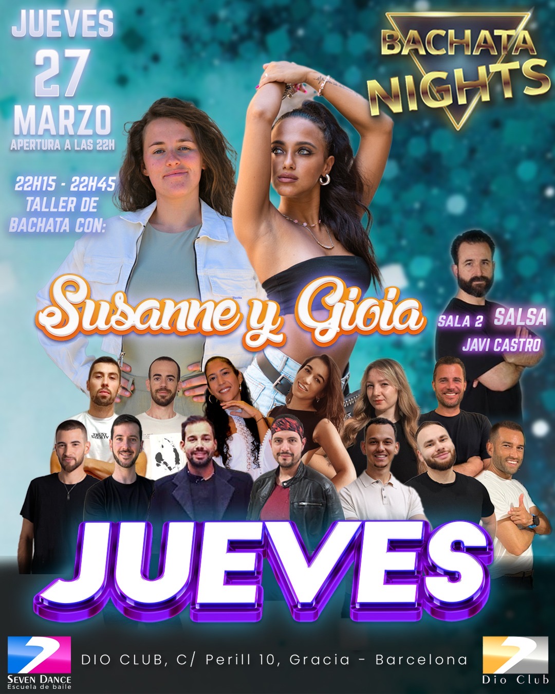 Escuela de Baile Seven Dance Barcelona con prácticas y clases de baile, bachata y salsa