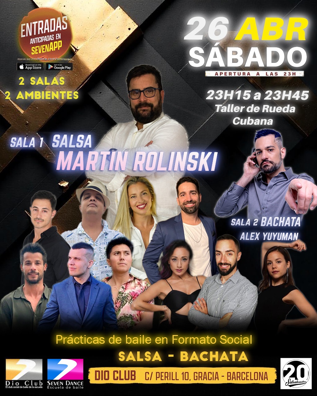 Escuela de Baile Seven Dance Barcelona con prácticas y clases de baile, bachata y salsa
